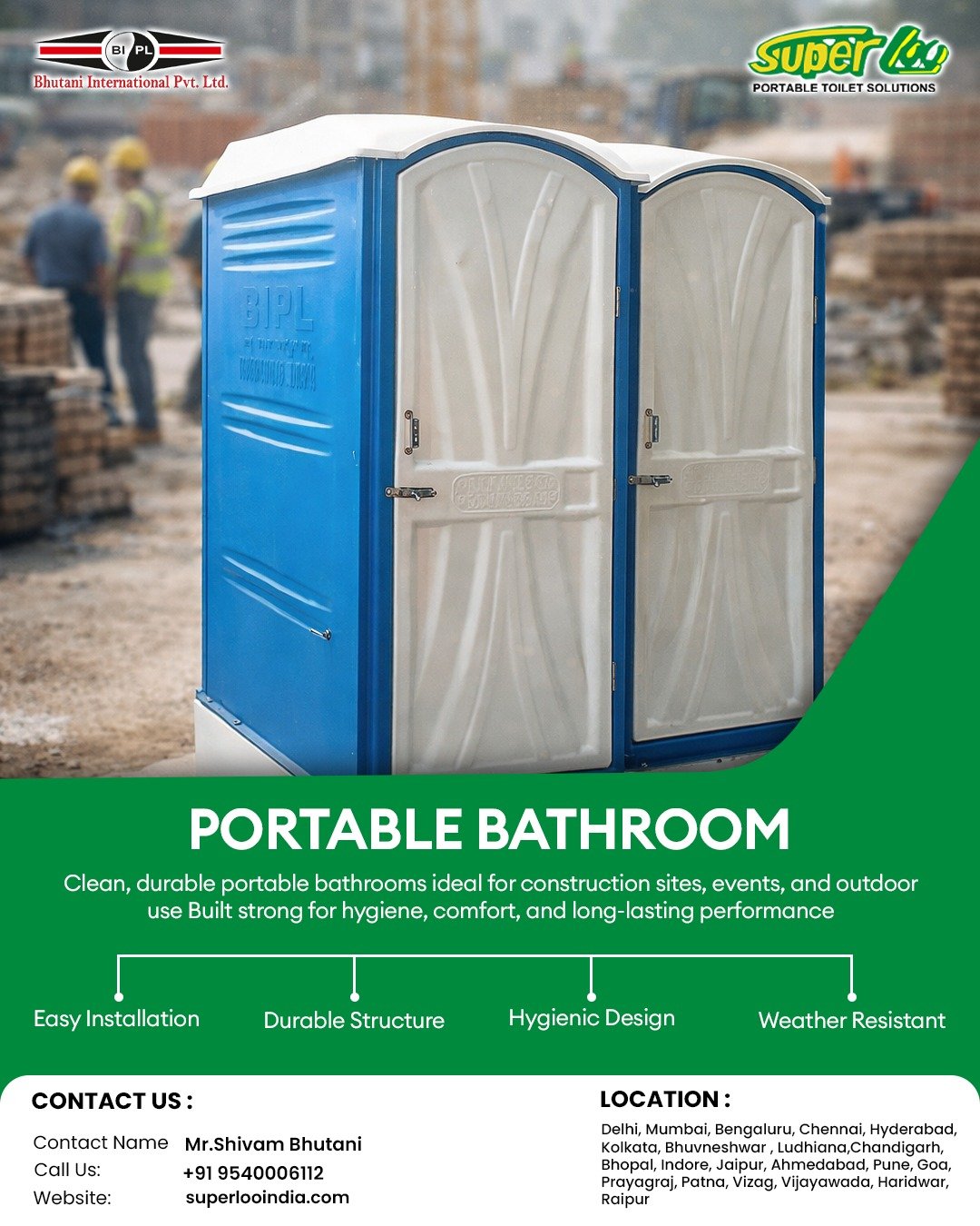 Top Benefits of Portable Toilets on Rent by Superloo India